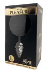 Plug m�tal Fluffy Twist L noir - Alive