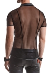 Polo en maille noire transparente - Regnes Polo en maille noire transparente - Regnes