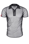 Polo en maille noire transparente - Regnes Polo en maille noire transparente - Regnes