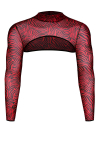 Crop top tulle z�br� rouge et noir - Regnes