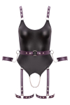Body � jarretelles ouvert avec menottes - Cottelli Bondage